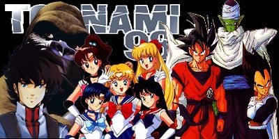 The class of 1998. That gorilla behind Rick Hunter is Optimus Primal, the leader of the Maximals on Beast Wars, the first Transformers show on Toonami.